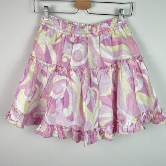 Hill House The Paz Linen Mini A Line Skirt Candy Kaleidoscope Pink Yellow M - Picture 3 of 8